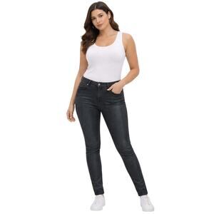 Seven For All Mankind Coated Skinny Jeans Green Black  Size 30